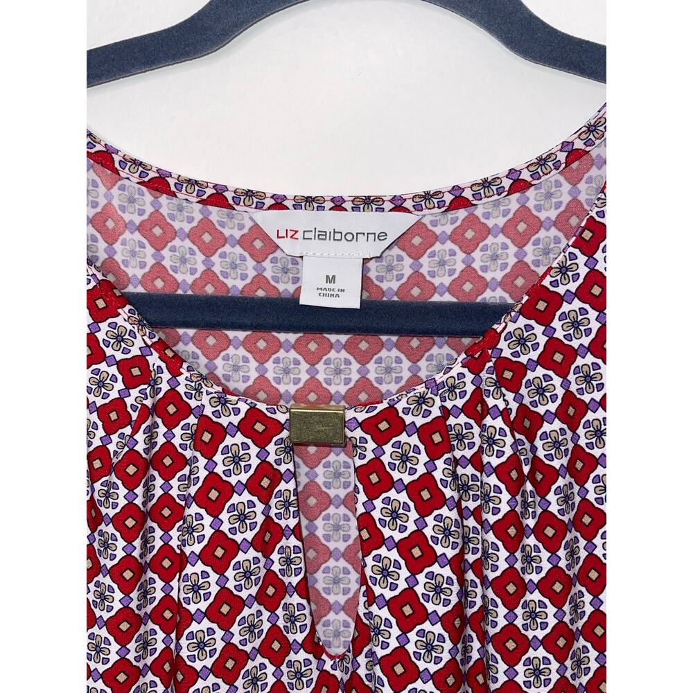 Liz Claiborne Red Floral Dress Size: Medium MSRP: $74